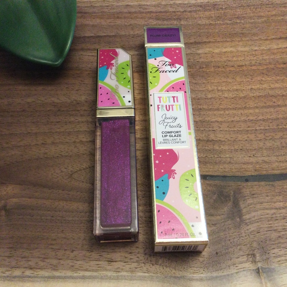 New Too Faced Tutti Frutti Juicy Fruits Lip Glaze - Plum Crazy!